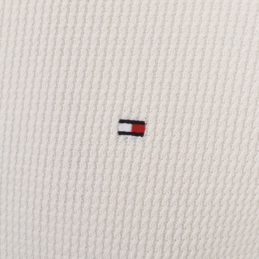 Tommy Hilfiger Waffle Quarter Zip Jumper White